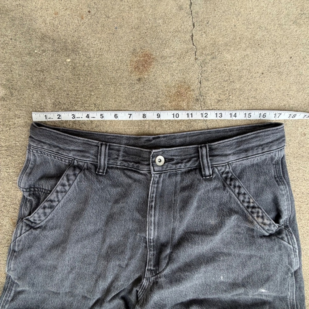 Uniqlo Mens Denim Utility Shorts Washed Black Carpenter Drawstring 321-471165 L - Picture 7 of 12